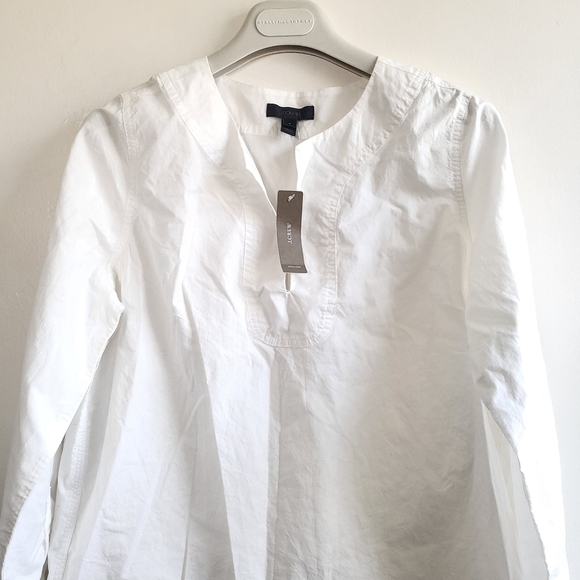 New With Tag J.Crew Tunic Poplin 100% Cotton White Style H8837 NWT Size Small - Picture 5 of 10